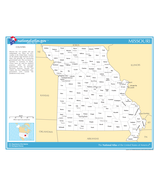 Missouri State Counties w/Cities Laminated Wall Map - £151.01 GBP