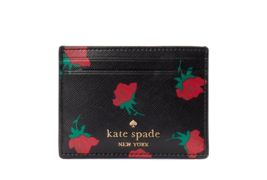 New Kate Spade Madison Rose Toss Printed Small Slim Card Holder  Free sh... - £29.47 GBP