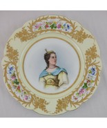 Gold Portrait Plate French Clairon Sevres Chateau de Tuileries Style Ant... - $195.00
