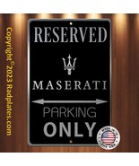 Maserati Parking only 8&quot;x12&quot; Brushed Aluminum and translucent Classy Bla... - £15.61 GBP