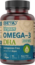 DEVA Vegan Omega-3 DHA Supplement - Once-Per-Day Softgel 200 MG - Carrag... - $34.99
