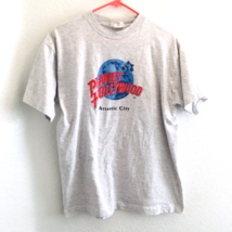 Vtg 90&#39;s Planet Hollywood Atlantic City Single Stitch Gray T-shirt USA Size L - £26.10 GBP
