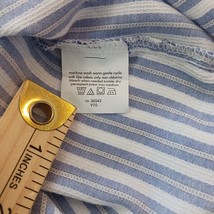 Van Heusen Fitted Men's White & Blue Stripes Cotton Blend Button Up Shirt Size M image 4