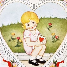 1920s-30s Valentines Day Card Die Cut Flower Floral Theme Antique Epheme... - $19.99