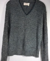 Jantzen V Neck Sweater Green Brown Long Sleeve Size Medium - £12.57 GBP