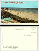 FLORIDA Postcard - Lake Worth Fishing Pier and Beach A1 - £2.35 GBP