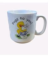 Vintage "Hugs To You!" Ceramic Mug With Farm Friends Design - $26.18