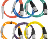 SEISMIC 6 PACK Color 1/4&quot; TRS XLR Male 3&#39; Patch Cables - £56.29 GBP