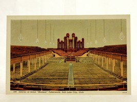The Mormon Tabernacle Interior, Vintage Photochrome Post Card, Unposted, CRD-018 - £7.65 GBP