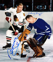 Bower Stops Hull Signed 8x10, TO Maple Leafs, CHG Blackhawks - $90.00