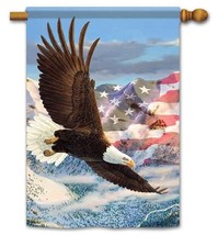 Eagle Height of Freedom Patriotic House Flag- 2 Sided Message, 28&quot; x 40&quot; - £24.31 GBP