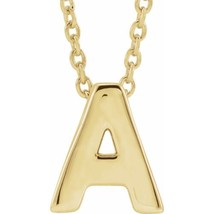 Precious Stars Unisex  14K Yellow Gold Initial A Pendant Slide Necklace - £295.52 GBP