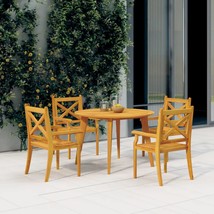 Outdoor Dining Chairs 4 pcs Solid Wood Acacia - £146.86 GBP