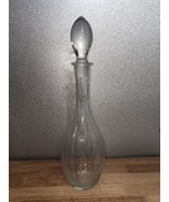 Vintage Toscany Hand-Blown Etched Clear Glass with Stopper-Flowers-Whiskey - $26.43 CAD
