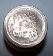 Vintage Nyal&#39;s Face Cream White Milk Glass Ribbed Jar w/Metal Lid, Paper... - £13.39 GBP