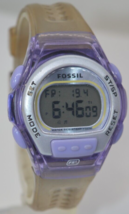 Fossil DQ-1129 Digital Purple Resin Watch New Battery GUARANTEED - £15.75 GBP
