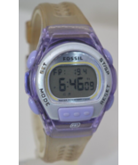 Fossil DQ-1129 Digital Purple Resin Watch New Battery GUARANTEED - £15.54 GBP