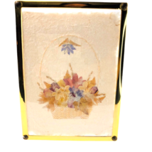 Vintage Acrylic Framed Pressed Flower Wall Art Decor Picture Handmade Paper - £19.02 GBP