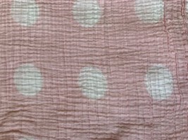 Cloud Island Pink White Big Polka Dot Muslin Swaddle Blanket Lightweight Girl - £17.64 GBP