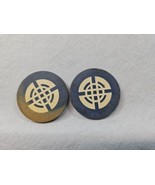 Vintage Olympic Harris Wheel Faro Inlaid Clay Poker Chip Set of 2 - $3.95