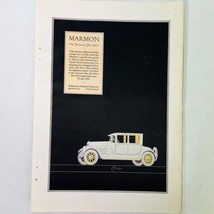 Vintage 1922 Marmon Coupe Car Automobile Print Ad Indianapolis In - $6.62