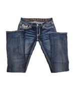 Buckle Rock Revival Jeans &quot;Maria&quot; Sequins Leather Insert Boot 29 X 34.5 ... - £36.79 GBP