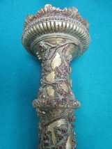 Column Tower Ceramic Candle Holder Repousse With Red Grapes 15&quot; - £43.52 GBP