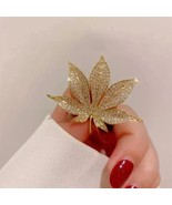 1.50Ct Lab Created Diamond Maple Leaf Brooch Pin Women&#39;s 14K Yellow Gold... - $195.99