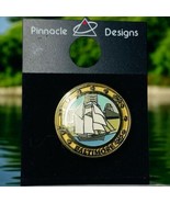 Pinnacle Designs Baltimore Maryland Gold Round Metal Ship Souvenir Pin - $229.99 MXN