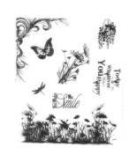 Butterfly and grass background Transparent Clear Silicone Stamp/Seal for... - $5.88