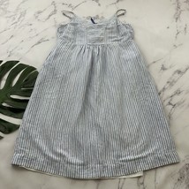 Joules Womens Sundress Size 12 White Blue Striped Fit Flare Pockets Light - $28.70