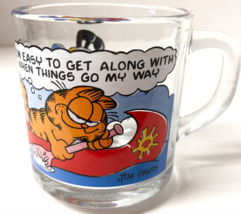 1978 JIM DAVIS McDonald&#39;s Garfield in Canoe, Odie Glass Coffee Cup Mug V... - $164.41 MXN
