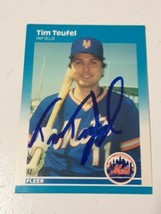 Tim Teufel New York Mets 1987 Fleer Autograph Card #24 Read Description - £3.94 GBP