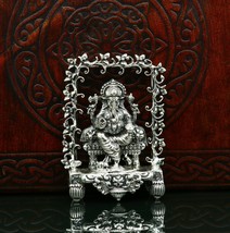 925 pure silver God Ganesha statue, figurine, puja article home temple art04 - £188.79 GBP