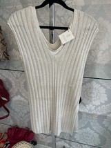 BRUNELLO CUCINELLI Sequin Accent Sleeveless Sweater Top Sz L $1215 NWT - $445.40