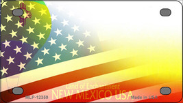 New Mexico with American Flag Novelty Mini Metal License Plate Tag - $14.95
