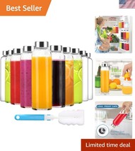 10 Pack 18 oz Leak Proof Glass Beverage Bottles - Perfect for Juices &amp; S... - $812.66 MXN