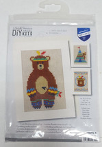Indian Teddy Bear Greeting Cards Vervaco Diy Cross Stitch Kit PN-0155772 Holiday - £7.85 GBP