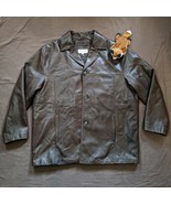 Calvin Klein Genuine Leather Button Closure Car Coat / Jacket - Men&#39;s L  - $475.15 MXN