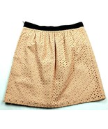 Loft Womens A Line Pleated Skirt Petite 2P Solid Pink Floral Cutout Side... - $20.23 CAD