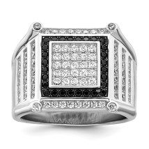Brilliant Embers Silver  113 Stone Micro Pav CZ Black and White Men&#39;s Ri... - $2,952.30 MXN