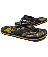 Kids Reef Brazil Flip Flops Size 4 Ahi Tiger Shark Sandals Green Camo Tiger - £15.77 GBP