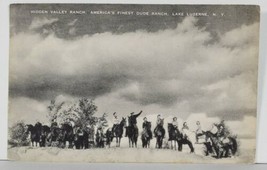 NY Hidden Valley Dude Ranch Lake Luzerne Horses 1945 to Austenburg Postcard Q9 - $19.95