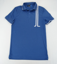 J Lindeberg Polo Shirt Size S Blue Regular Fit Golf Shirt Logo Spell Out... - £14.84 GBP