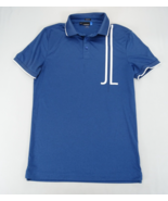 J Lindeberg Polo Shirt Size S Blue Regular Fit Golf Shirt Logo Spell Out... - £14.96 GBP