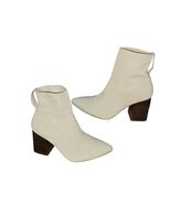 STEVEN By Steve Madden Neta Cream Knit Heeled Ankle Boots Women Size 7.5 - $19.60