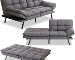 Convertible Bed, Adjustable Backrest Armrests Memory Foam Futon, Modern ... - $537.99