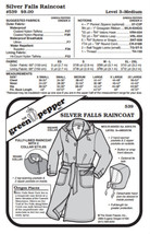 Silver Falls Raincoat #539 Sewing Pattern (Pattern Only) gp539 - £8.64 GBP