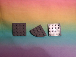 LEGO Lot 3 Dark Gray Flat Base Plate Parts &amp; Pieces  - $1.33