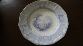 Antique 1800s 8&quot; Light Blue Jenny Lind CM &amp; S Plate - £58.72 GBP